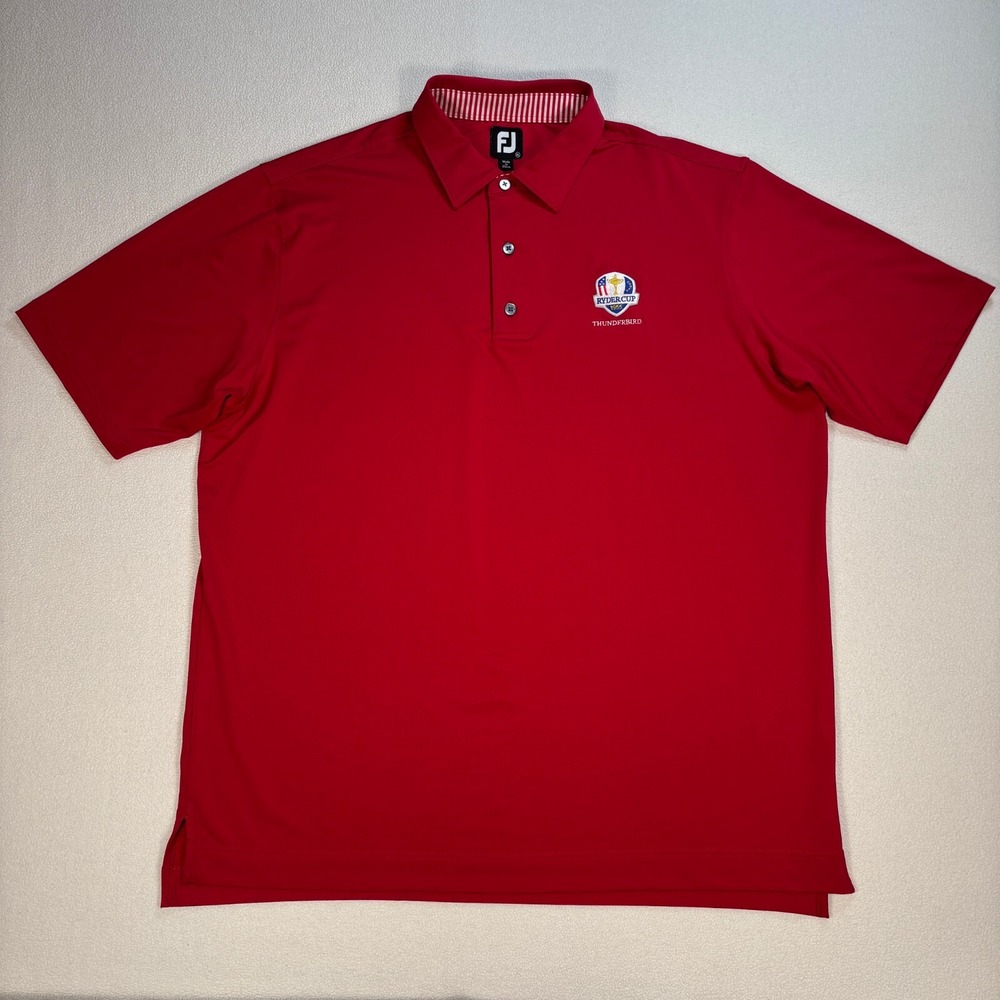 FootJoy Lisle Polo Men's XL Red Ryder Cup 1955 Thunderbird Stretch Golf Shirt